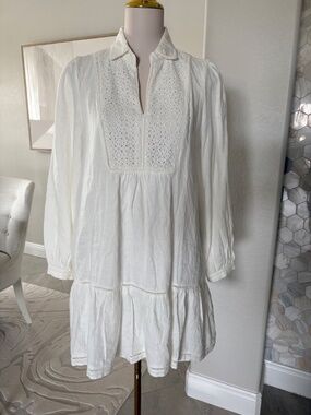 NWT Magaschoni Drop Waist Linen Dress